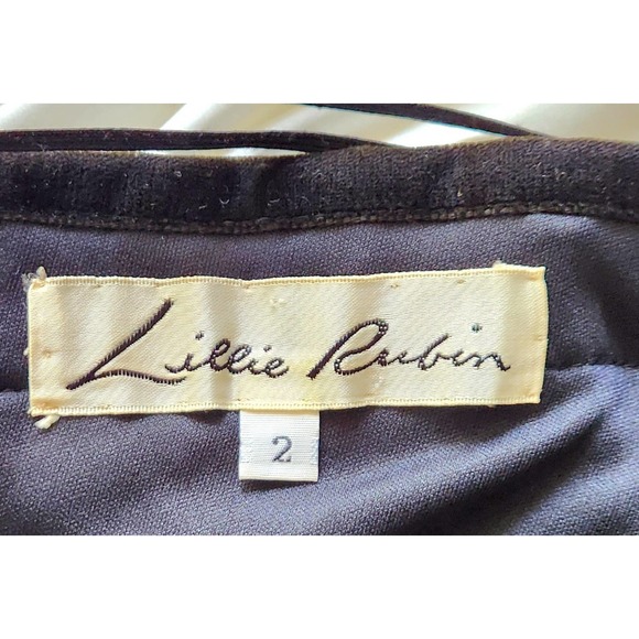 Lillie Rubin vintage embellished black dress 2 - Picture 4 of 6